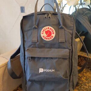 FJALLRAVEN KANKEN BACKPACK Fog Gray 14" x 11" has logo